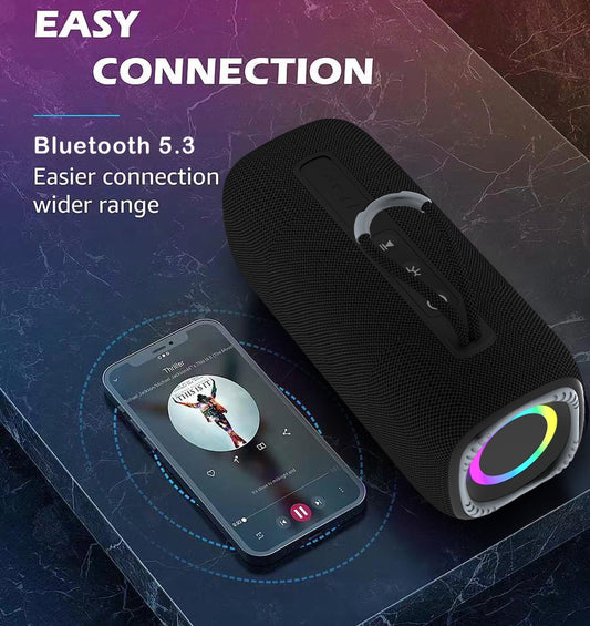 Haut-parleurs Bluetooth portables Lvelia،haut-parleur sans fil avec son stéréo fort،Bluetooth 5.3, lumières RVB, double couplage pour la maison،l'extérieur, la fête, les idées cadeaux