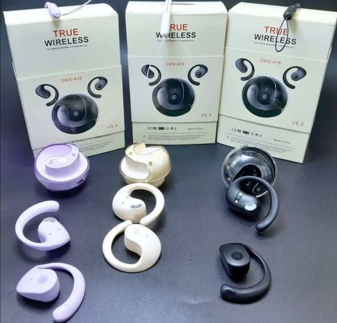 Open OWS Casque sans fil Bluetooth 5.3 avec son HiFi de qualité sonore et suppression du bruit avec crochets d'oreille pour le sport, la course à pied,