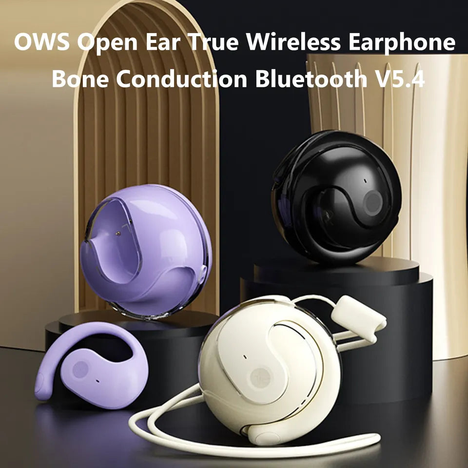 Open OWS Casque sans fil Bluetooth 5.3 avec son HiFi de qualité sonore et suppression du bruit avec crochets d'oreille pour le sport, la course à pied,