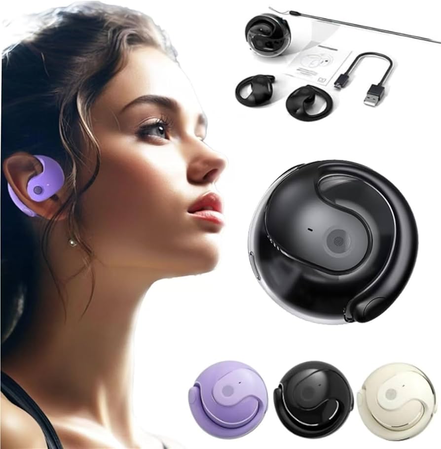 Open OWS Casque sans fil Bluetooth 5.3 avec son HiFi de qualité sonore et suppression du bruit avec crochets d'oreille pour le sport, la course à pied,